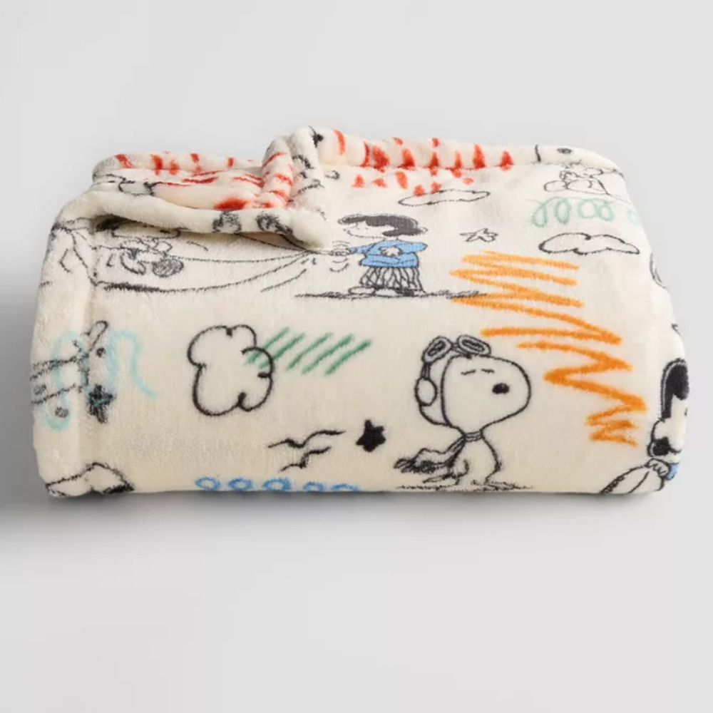 The Big One Peanuts Sketch Plush Throw Blanket